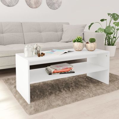 vidaXL Konferenčný stolík, biely 100x40x40 cm, kompozitné drevo