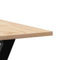 vidaXL Jedálenský stolík v tvare Y 80x80x75 cm borovica a oceľ