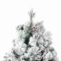 vidaXL Osvetlený vianočný stromček, zasnežený, šišky 225 cm, PVC a PE