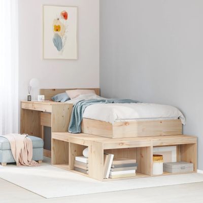 vidaXL Nočný stolík s písacím stolom 232x122x75 cm masívne drevo borovica