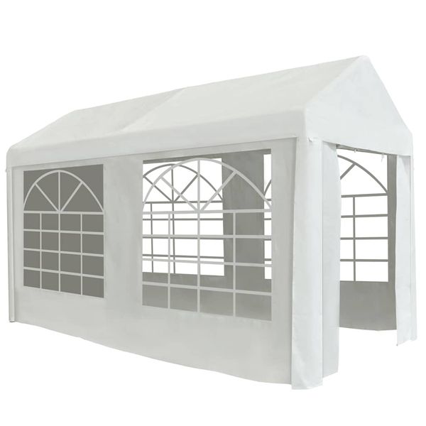 vidaXL Párty stan, PE 2x4 m, biely