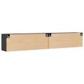 vidaXL Nástenné skrinky 2 ks čierne 100x30x35 cm masívna borovica