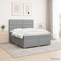 vidaXL Posteľ boxspring s matracom Svetlosivá 140 x 200 cm Látka