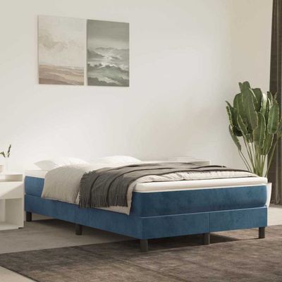 vidaXL Matrac s taštičkovými pružinami stredná tvrdosť tmavomodrá 120x200x20 cm zamat