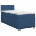 vidaXL Posteľ boxspring s matracom Modrá 90 x 190 cm Látka