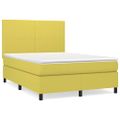 vidaXL Boxspring posteľ s matracom zelená 140x190 cm látka