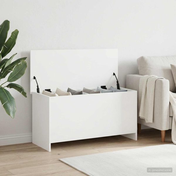 vidaXL Úložná truhlica Biela 100 x 40 x 50 cm Kompozitné drevo