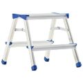 vidaXL 2-stupňový hliníkový obojstranný rebrík 44 cm