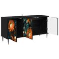 vidaXL TV skrinka LOCHEM 102 x 33 x 51 cm Čierny dub Kompozitné drevo