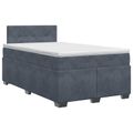 vidaXL Posteľ boxspring s matracom Tmavosivá 120 x 200 cm Zamat