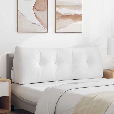 vidaXL Poduška na chrbát Biela 140 x 24 x 50 cm látka