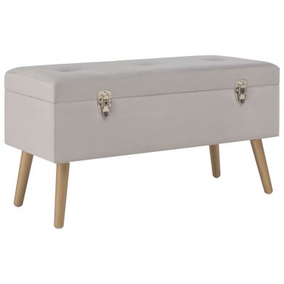 vidaXL Lavica s úložným priestorom 80 cm sivá zamat