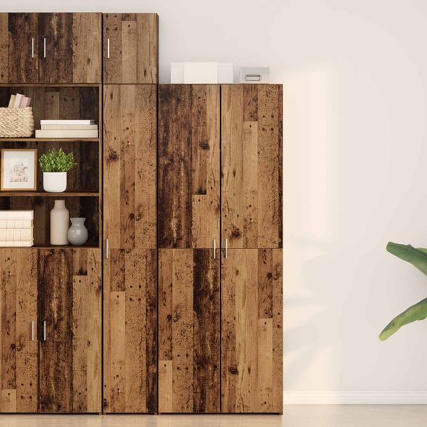 vidaXL Highboard 2 pcs Staré drevo 70 x 42,5 x 185 cm