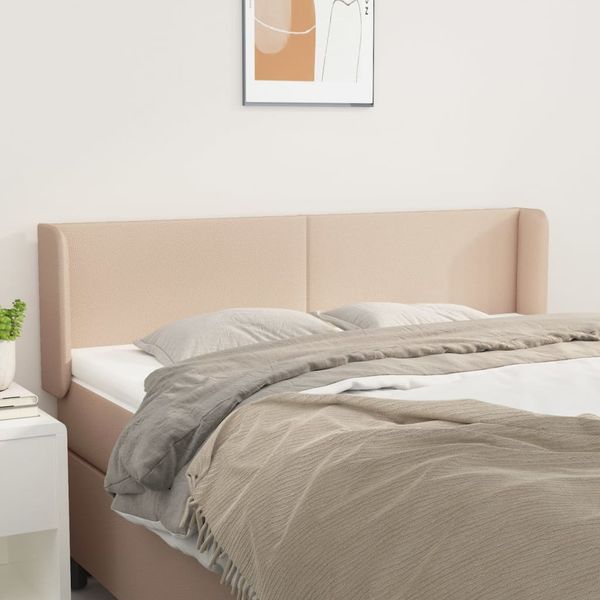 vidaXL Čelo postele so záhybmi kapučínové 147x16x78/88 cm umelá koža