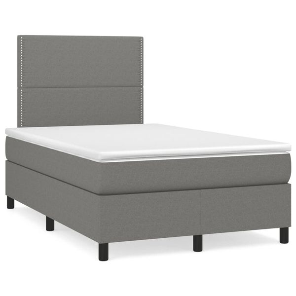vidaXL Boxspring posteľ s matracom, tmavosivá 120x190 cm, látka