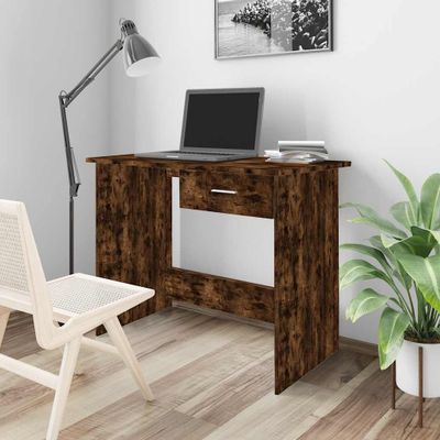 vidaXL Stôl dymový dub 100x50x76 cm spracované drevo
