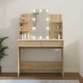 vidaXL Toaletný stolík s LED dub sonoma 96x40x142 cm
