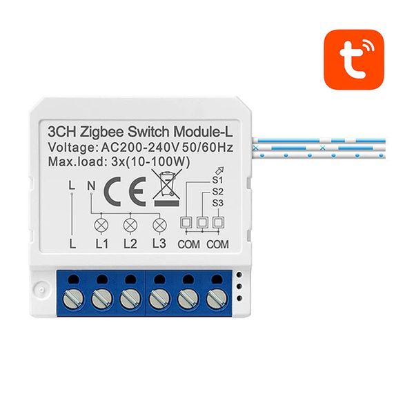 Inteligentný spínací modul ZigBee Avatto LZWSM16-W3 Bez neutrálu TUYA