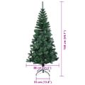 vidaXL Umelý predsvietený vianočný stromček Zelená 150 cm PVC a kov
