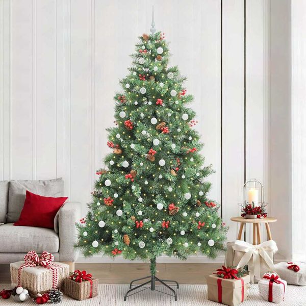 vidaXL Umelý vianočný stromček Zelená 240 cm PVC a kov
