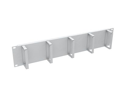 Vyväzovací panel 19" 2U RAL 7035 oceľový VP-02-2-00-G