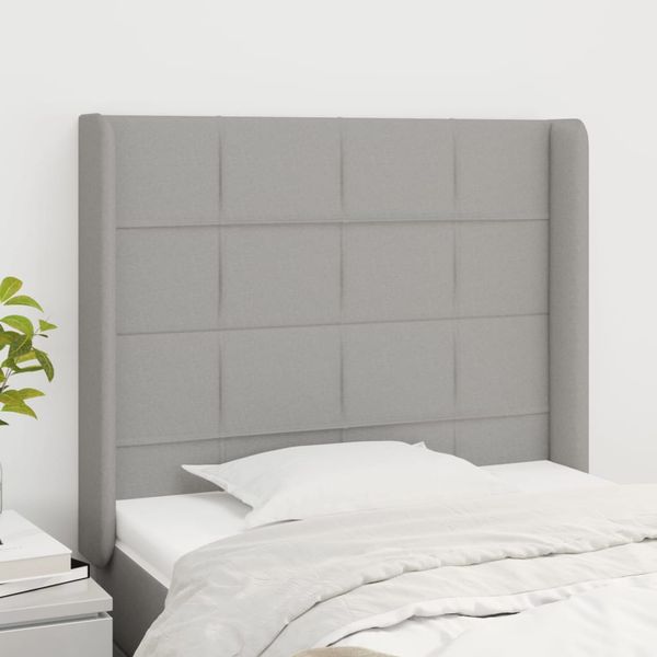 vidaXL Čelo postele so záhybmi bledosivé 83x16x118/128 cm látka