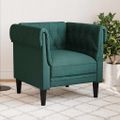 vidaXL Pohovka Chesterfield tmavozelená látka