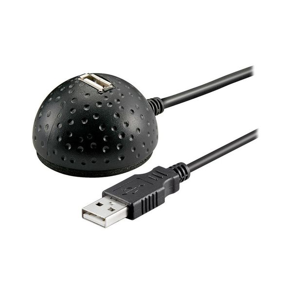Kábel USB 2.0 GOOBAY predlžovací s podstavcom na stôl, čierny