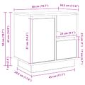 vidaXL Nočný stolík Sivá 50 x 34,5 x 50 cm Kompozitné drevo
