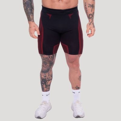 Bezšvové šortky OG1 Black/Red - GymBeam, veľkosť S