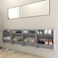 vidaXL Nástenné skrinky na topánky 4 ks, betónovo sivé 60x18x60 cm