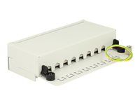 Prepájací panel - CAT 6 - RJ-45 X 8 - svetlošedá, RAL 7035
