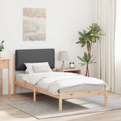 vidaXL Rám postele s čalúneným čelom Hnedá a tmavošedá 90 x 200 cm
