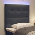 vidaXL LED hlavová doska s LED pásikmi Biely 90 cm Zamat