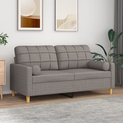 vidaXL 2-miestna pohovka s vankúšmi sivohnedá 140 cm látka