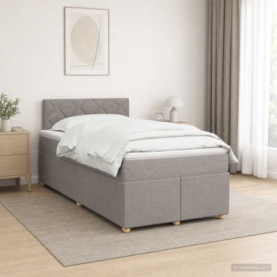 vidaXL Posteľ boxspring s matracom Sivohnedá 120 x 200 cm Látka