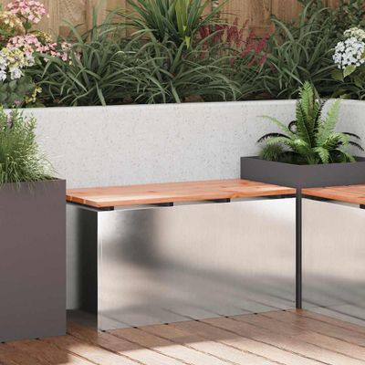 vidaXL Záhradná lavička Strieborná 80 x 40 x 43 cm Nehrdzavejúca oceľ