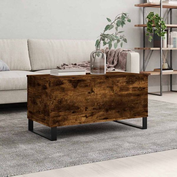 vidaXL Konferenčný stolík dymový dub 90x44,5x45 cm spracované drevo