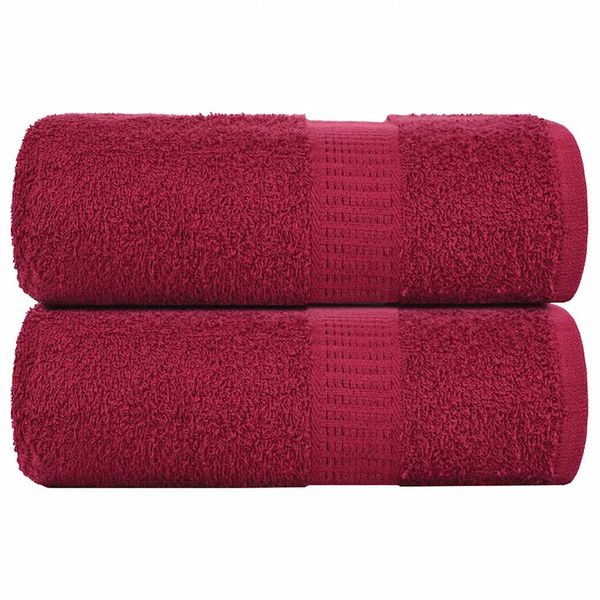 vidaXL Uteráky pre hostí FROGN 2 ks bordové 30x50 cm 360 g/m²