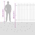 vidaXL Oblúkový plot s hrotmi DRONTEN 200 x 200 cm Čierna