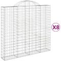 vidaXL Oblúkové gabiónové koše 8ks 200x50x180/200cm pozinkované železo