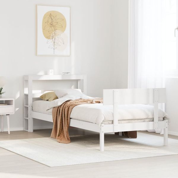 vidaXL Posteľ bez matraca biela 90x190 cm masívna borovica
