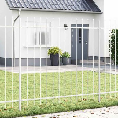 vidaXL Záhradný plot Woerden Biela 1,7 x 1,5 m Práškovaná oceľ