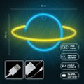 Neónové LED svetlo SATURN žltá modrá Bat + USB FLNE11 Forever Light