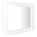 vidaXL LED kúpeľňové zrkadlo lesklé biele 60x8,5x37 cm akryl