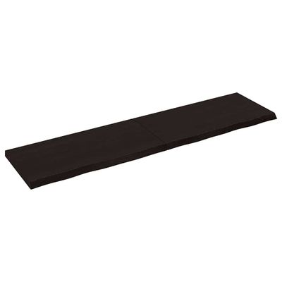 vidaXL Nástenná polica tmavohnedá 160x40x(2-4)cm ošetrený dubový masív