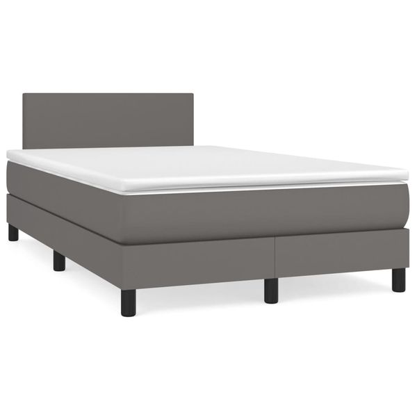vidaXL Boxspring posteľ s matracom sivá 120x190 cm umelá koža