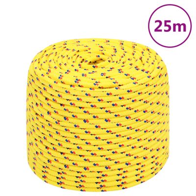 vidaXL Lodné lano žlté 8 mm 25 m polypropylén
