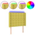 vidaXL Čelo postele s LED zelené 93x16x118/128 cm látka