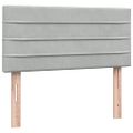 vidaXL Posteľný rám boxsping s matracom bledosivý 90x220 cm zamat